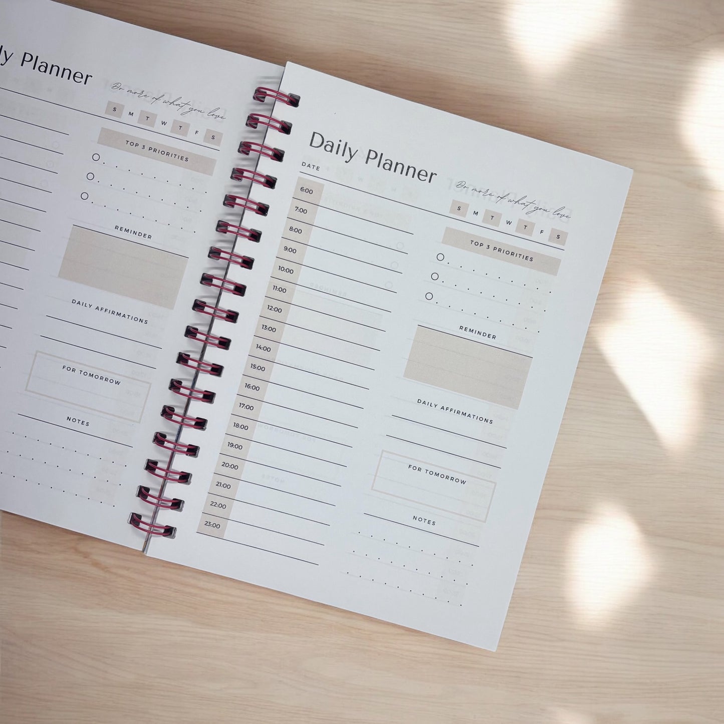 Hard Cover Day Planner 6.5"x9.0"