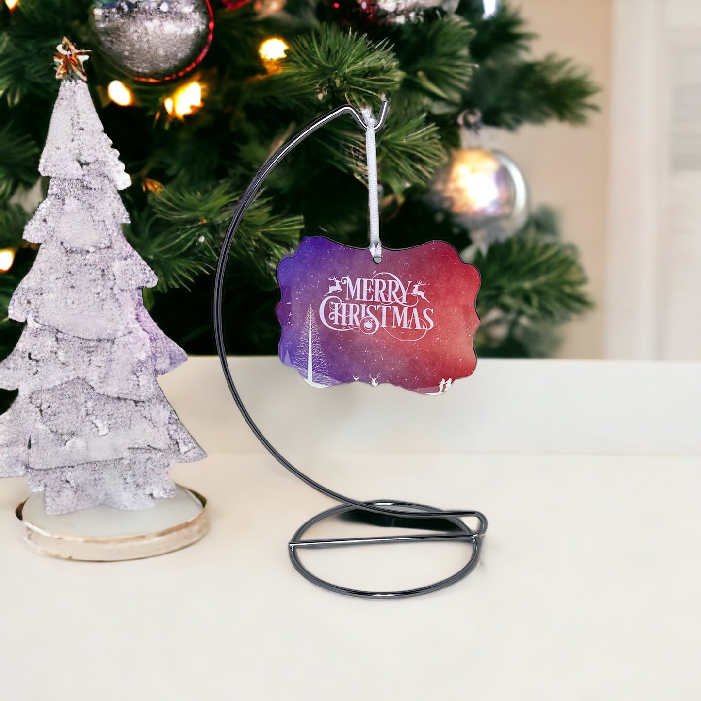 Merry Christmas Water Color Ornament