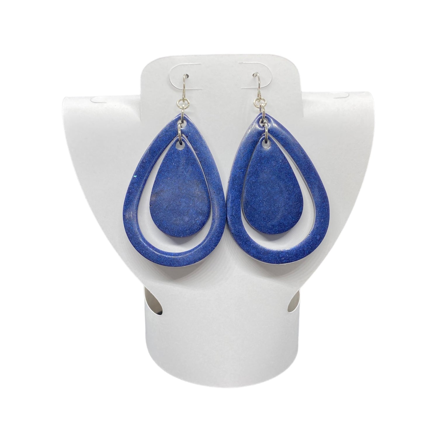 Earrings Denim Double Teardrop