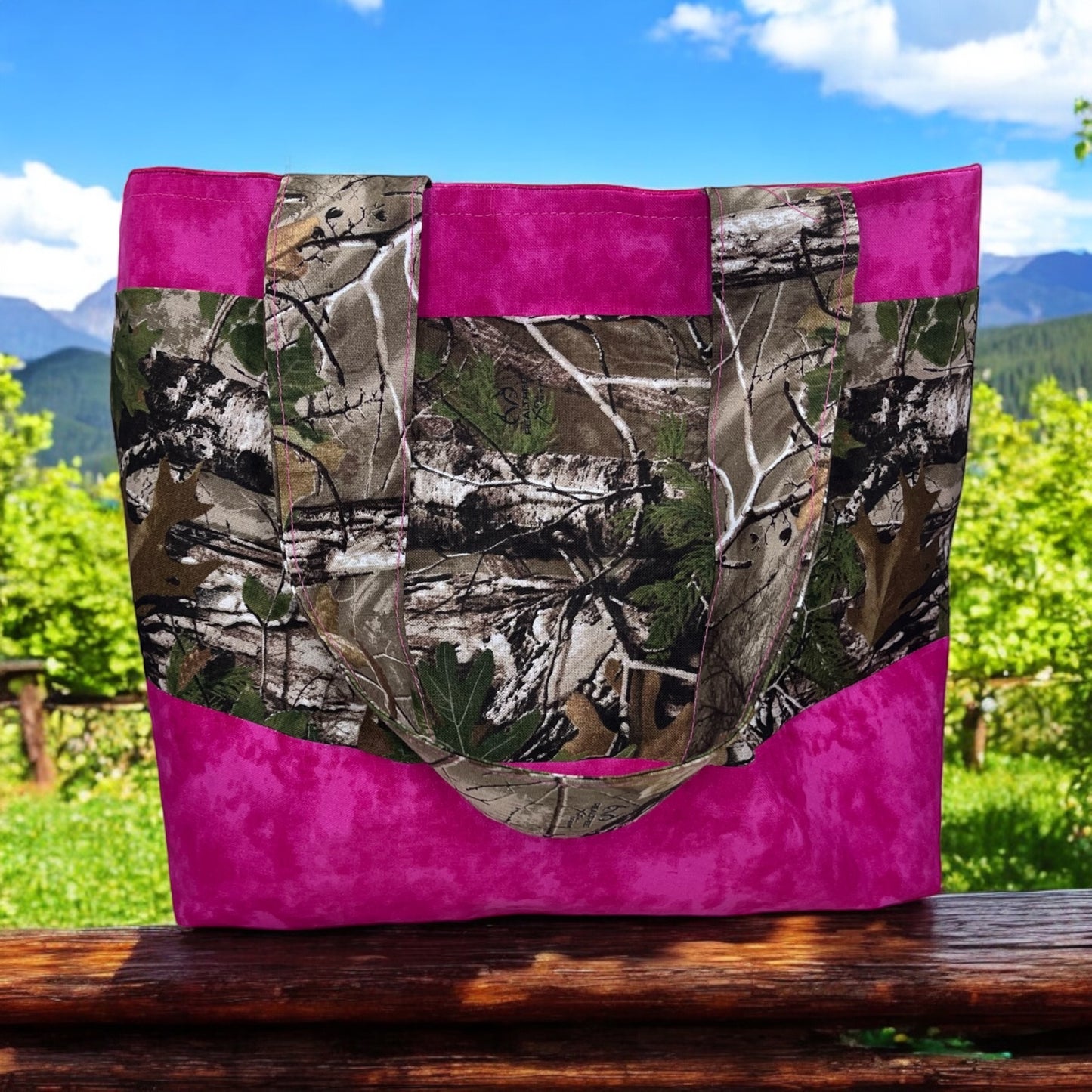 Pink and Camo Mini Tote Bag