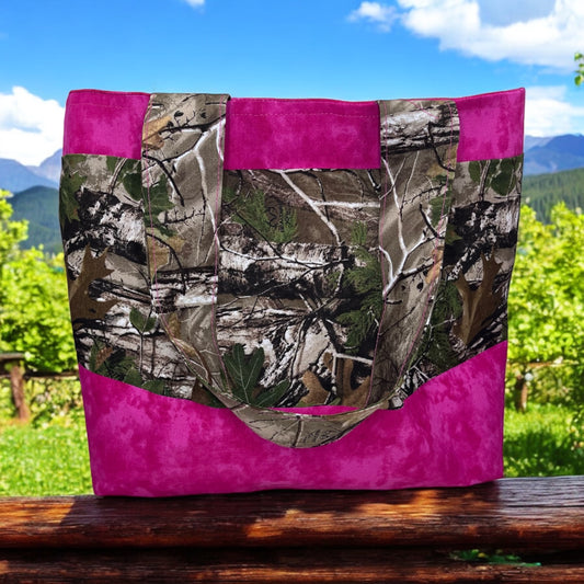 Pink and Camo Mini Tote Bag