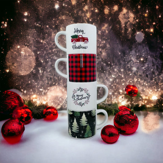 Christmas Tree 10oz. Cocoa Mug Set