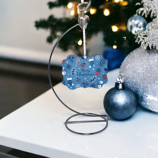 Merry Christmas Blue Ornament