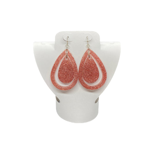 Earrings Orange Tear Drops